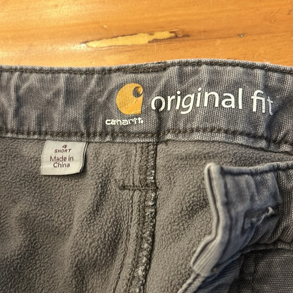 Carhartt grey fleece lined cargo pants